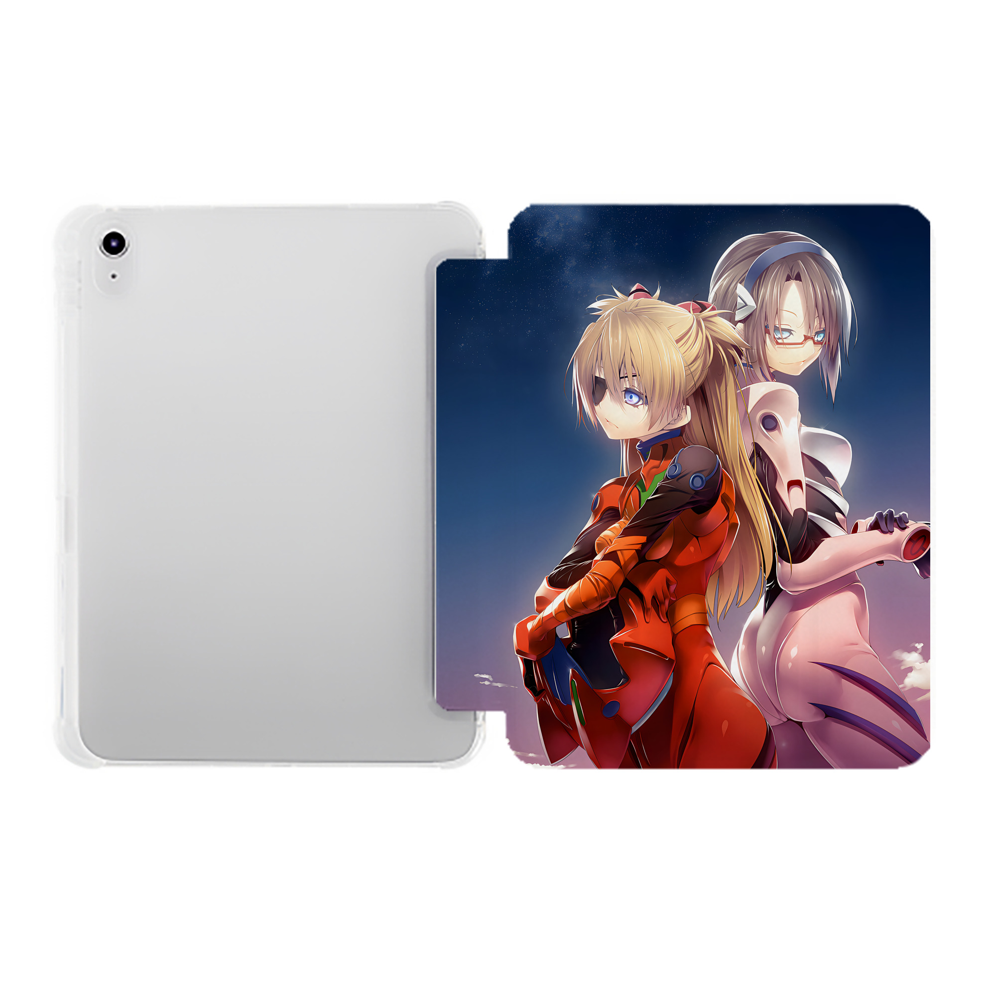 （画像用） EVA 新世紀エヴァンゲリオン IPad ケース ペン収納付き 三つ折りスタンド PUレザー×シリコン 対応機種9.5/10.5/10.9インチ